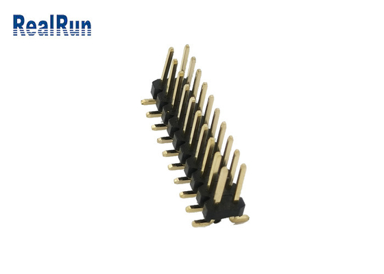 Noir 2,54 place Pin Male Plug de la rangée SMD du connecteur PA6T 2 d'en-tête de millimètre