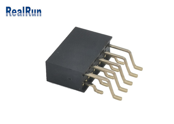 Embase femelle 2,54 mm 2 rangées PA6T 2x5P connecteur doré SMT à angle droit