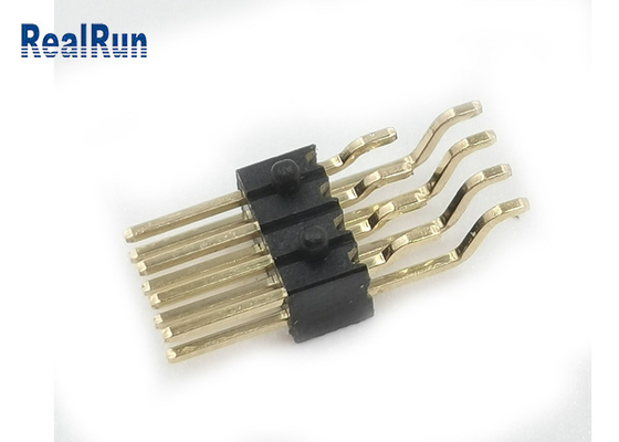 Connecteur en laiton à angle droit d'or de l'en-tête 2x4P de Pin de SMT avec le lancement masculin du panneau 1,27 de carte PCB de courrier