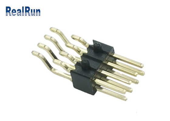 Connecteur en laiton à angle droit d'or de l'en-tête 2x4P de Pin de SMT avec le lancement masculin du panneau 1,27 de carte PCB de courrier