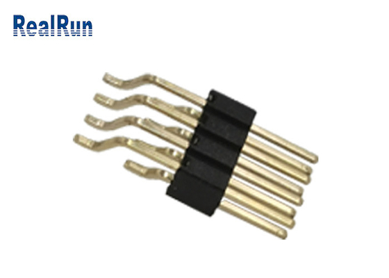 Connecteur en laiton à angle droit d'or de l'en-tête 2x4P de Pin de SMT avec le lancement masculin du panneau 1,27 de carte PCB de courrier