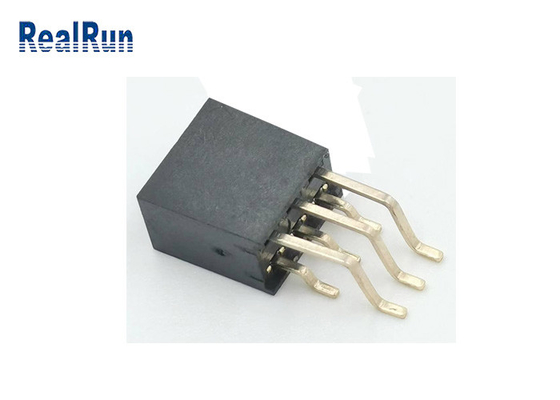 L'or en laiton embouti de Pin Female Socket Header SMT du total 6 du terminal 2x3p a plaqué PA6T