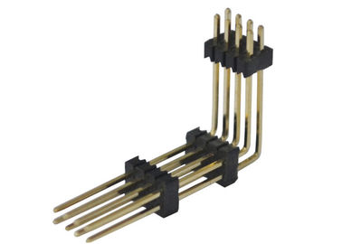 Connecteur 1.27mm d'en-tête de Pin du noir 8 plastique à angle droit de type trois de deux rangées