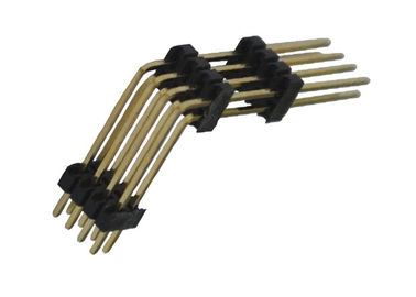 Connecteur 1.27mm d'en-tête de Pin du noir 8 plastique à angle droit de type trois de deux rangées