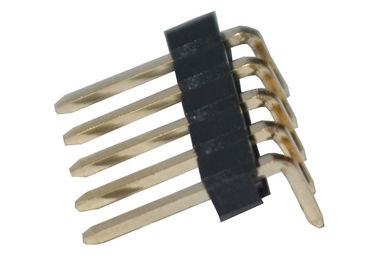 5 en-tête à angle droit de carte PCB de noir simple de rangée du connecteur 2.54mm d'en-tête de Pin
