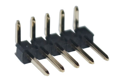 5 en-tête à angle droit de carte PCB de noir simple de rangée du connecteur 2.54mm d'en-tête de Pin