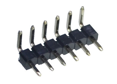 5 en-tête à angle droit de carte PCB de noir simple de rangée du connecteur 2.54mm d'en-tête de Pin