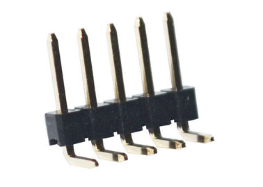 5 en-tête à angle droit de carte PCB de noir simple de rangée du connecteur 2.54mm d'en-tête de Pin
