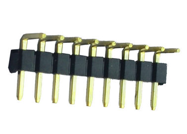 5 en-tête à angle droit de carte PCB de noir simple de rangée du connecteur 2.54mm d'en-tête de Pin
