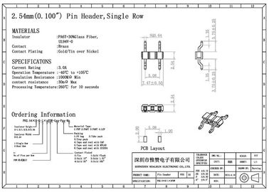 GV ignifuge horizontal 3A DC500V de PA6T Pin Header Connector Double 3P