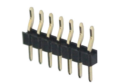 Type horizontal de la rangée 7 de Pin d'en-tête du noir 2,54 de connecteur simple carré de lancement