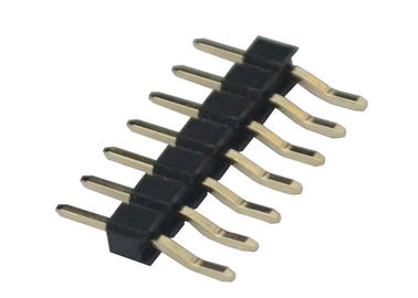 Type horizontal de la rangée 7 de Pin d'en-tête du noir 2,54 de connecteur simple carré de lancement