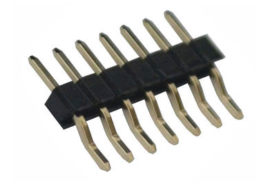 Type horizontal de la rangée 7 de Pin d'en-tête du noir 2,54 de connecteur simple carré de lancement