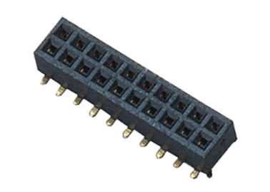 Deux type femelle couleur de SMT de lancement du connecteur 1.27mm d'en-tête de Pin de la rangée 22 de noir