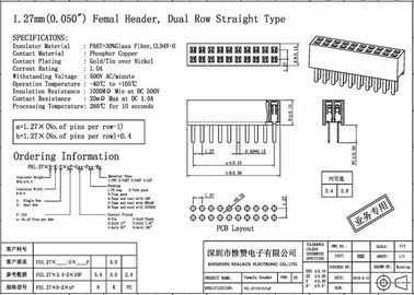 Degrés droit d'en-tête de 20 bornes de rangée simple femelle de connecteur 180 pour le panneau de carte PCB