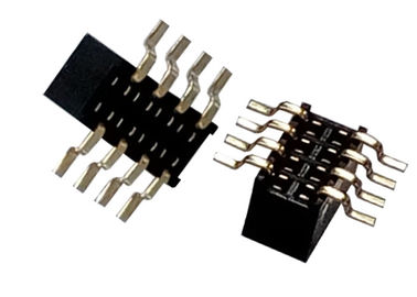 Connecteur femelle d'en-tête de 8 bornes type simple noir de SMT de rangée de 1.27mm x de 3.4mm