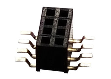 Connecteur femelle d'en-tête de 8 bornes type simple noir de SMT de rangée de 1.27mm x de 3.4mm