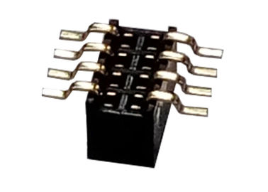 Connecteur femelle d'en-tête de 8 bornes type simple noir de SMT de rangée de 1.27mm x de 3.4mm
