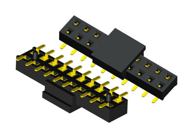 20 lancement femelle noir de la rangée 2.0mm de double de connecteur d'en-tête de Pin avec la PAC