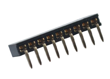 Noir simple 2.0mm de rangée de connecteur femelle d'en-tête de SMT de 90 degrés par le trou