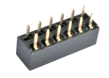 Connecteur femelle 2.54mm d'en-tête de double rangée 180 éclair d'or du degré PA9T