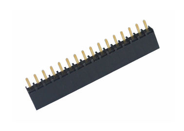 16 type droit noir de femelle de Pin de Pin de l'en-tête 2.54mm de rangée simple ronde de lancement