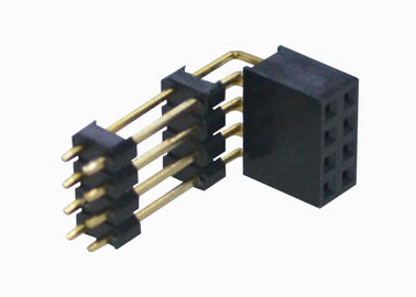 plastique du connecteur mâle De rangée d'en-tête femelle à angle droit de 2.54mm double trois