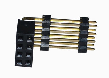 plastique du connecteur mâle De rangée d'en-tête femelle à angle droit de 2.54mm double trois