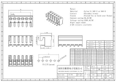 Panneau à angle droit de haut connecteur de la fiabilité BTB pour embarquer l'UL 94V 0 de connecteur