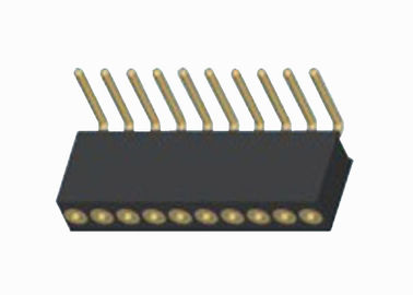16 rangée simple femelle ronde noire du connecteur 1.27mm d'en-tête de Pin à angle droit