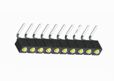 16 rangée simple femelle ronde noire du connecteur 1.27mm d'en-tête de Pin à angle droit