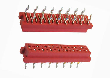 Lancement femelle de l'en-tête 2.54mm de Pin d'isolation de PBT du connecteur rouge 16 de déplacement