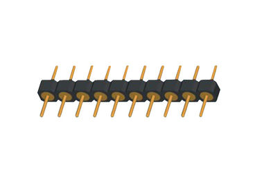 2.54mm par la rangée simple d'en-tête de Pin de trou type 10 connecteur mâle d'IMMERSION de 180 degrés