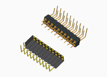 Par le type à angle droit de Pin du double de rangée de trou connecteur femelle 20 d'en-tête