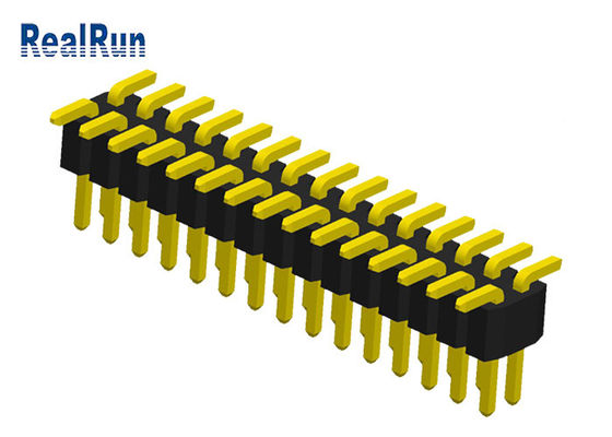 Double 22H Pin Header Connector de la rangée 2x de PA6T 1.0mm