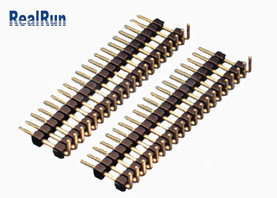 Connecteur simple à angle droit PA6T d'en-tête de rangée d'UL94V-0 1.27mm