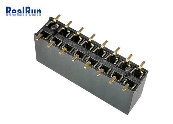 En-tête femelle de SMT de double de la rangée 2.54mm de PA9T taille du lancement 8.5mm