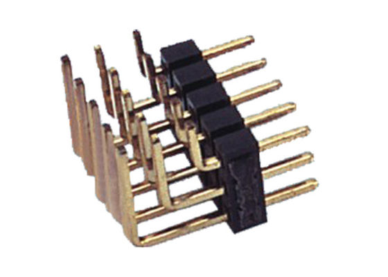 Mâle à angle droit Pin Header de rangée du connecteur trois de carte PCB de PBT 15pin