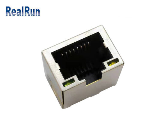 Alliage de cuivre gauche de connecteur de carte PCB de PA46 1 Rj45 Jack modulaire RJ45