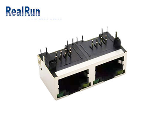 Le GV de Jack modulaire de connecteur de la carte PCB 8P8C RJ45 avec la LED a protégé