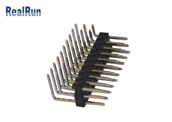 Rangée extérieure Pin Header du connecteur masculin trois de bâti de PBT 2.54mm