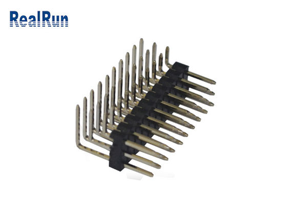 Rangée extérieure Pin Header du connecteur masculin trois de bâti de PBT 2.54mm