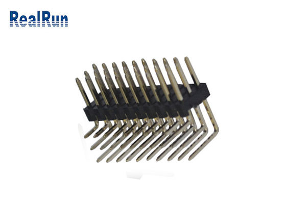 Rangée extérieure Pin Header du connecteur masculin trois de bâti de PBT 2.54mm