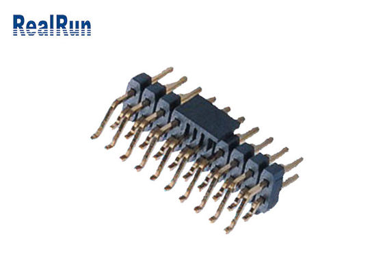 Double 32H Pin Header PA6T de la rangée PA6T horizontal avec le courrier de chapeau