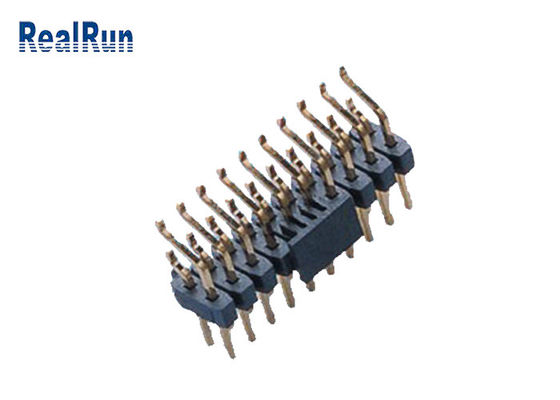 Double 32H Pin Header PA6T de la rangée PA6T horizontal avec le courrier de chapeau