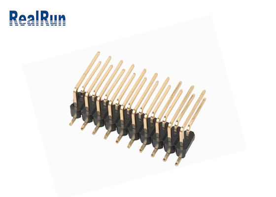 Double couche SMD Pin Header Right Angle Brass PA6T PBT de DC500V