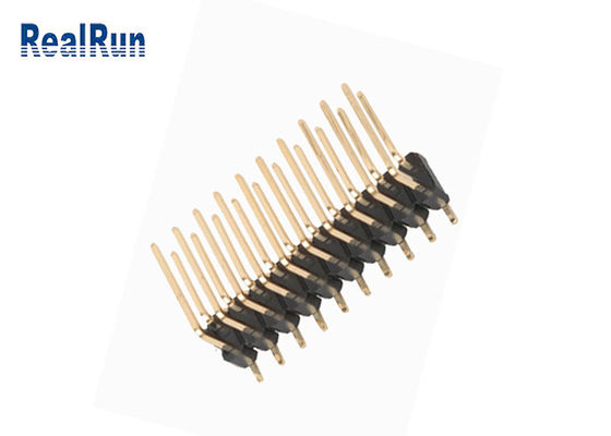 Double couche SMD Pin Header Right Angle Brass PA6T PBT de DC500V