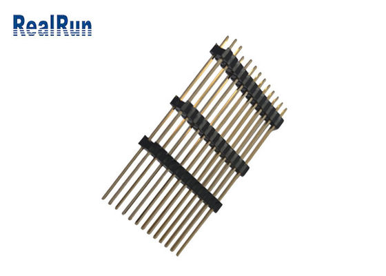 Double Au 3U de Pin Header Straight Three Plastic de rangée de PBT LCP PA6T 40P »