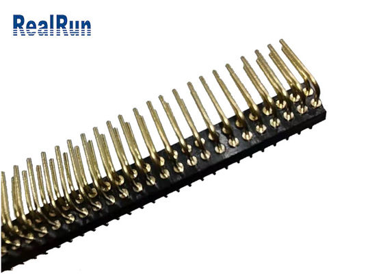 rond Pin Header Right Angle féminin UL94V-0 ISO9001 de 2*35P CuZn38Pb2