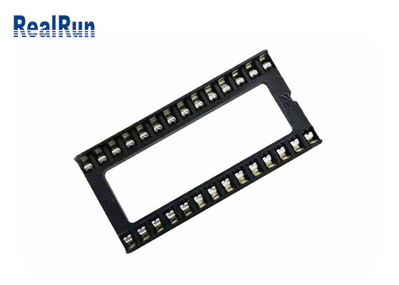 rangée de l'immersion 15,24 de Pin Header 2.54mm de place de 28P PA6T UL94V-0